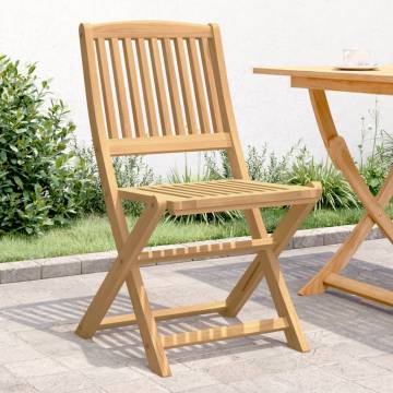 Folding Garden Chairs Set - 4 pcs Solid Acacia Wood | HipoMarket