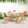 Folding Garden Chairs Set - 4 pcs Solid Acacia Wood | HipoMarket