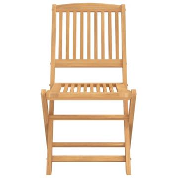 Folding Garden Chairs Set - 4 pcs Solid Acacia Wood | HipoMarket