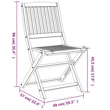 Folding Garden Chairs Set - 4 pcs Solid Acacia Wood | HipoMarket