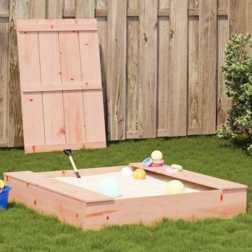 Buy Sandpit with Cover - 111x111 cm Solid Wood Douglas