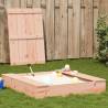 Buy Sandpit with Cover - 111x111 cm Solid Wood Douglas