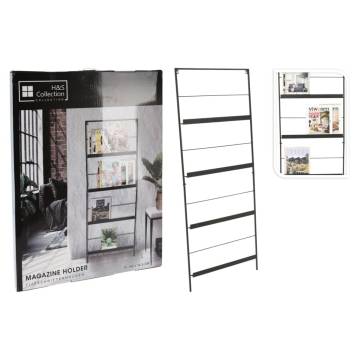 H&S Collection Metal Magazine Holder - 150x56.5 cm Black