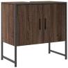 Stylish Brown Oak Bathroom Sink Cabinet - 60x33x60 cm