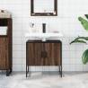 Stylish Brown Oak Bathroom Sink Cabinet - 60x33x60 cm