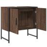 Stylish Brown Oak Bathroom Sink Cabinet - 60x33x60 cm