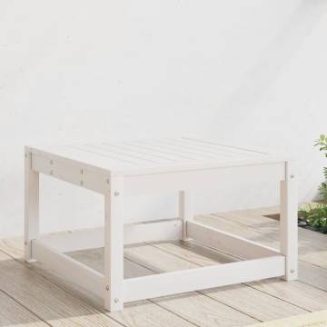 Garden Footstool White Solid Wood Pine | Hipomarket