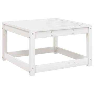 Garden Footstool White Solid Wood Pine | Hipomarket