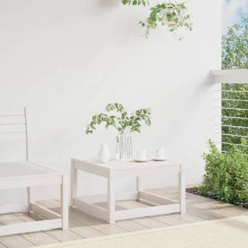 Garden Footstool White Solid Wood Pine | Hipomarket