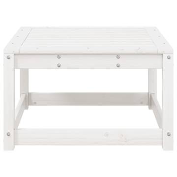 Garden Footstool White Solid Wood Pine | Hipomarket