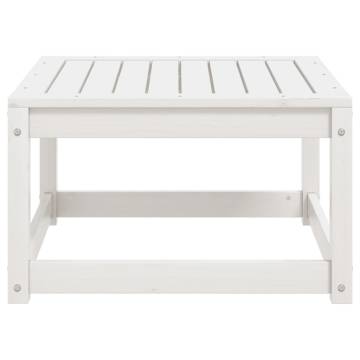 Garden Footstool White Solid Wood Pine | Hipomarket