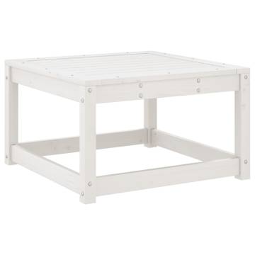 Garden Footstool White Solid Wood Pine | Hipomarket