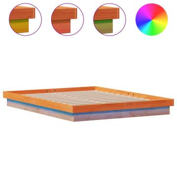 LED Bed Frame Wax Brown 150x200 cm King Size - Hipomarket