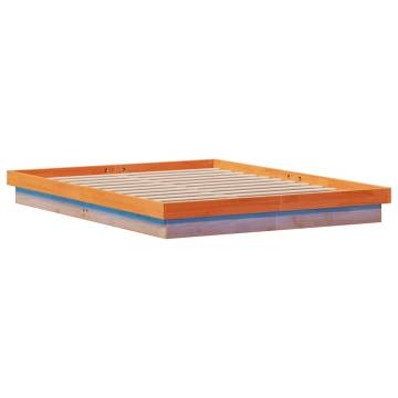 LED Bed Frame Wax Brown 150x200 cm King Size - Hipomarket