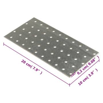 Perforated Plates 40 pcs 200x100 mm Galvanised Steel - DIY Essentials