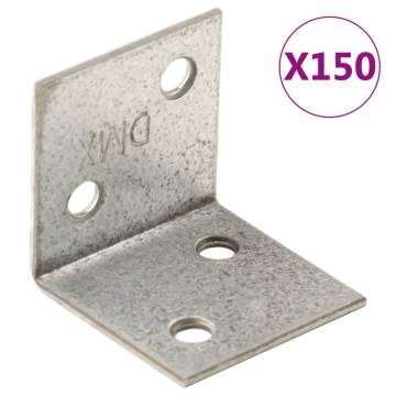 150 pcs Galvanised Steel Angle Brackets - Durable & Versatile