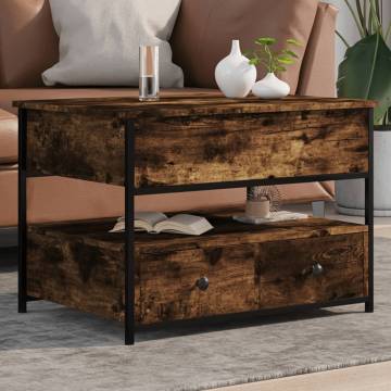 Elegant Smoked Oak Coffee Table - 70x50x50 cm