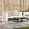 Garden Sofa 2-Seater White - Solid Pine Wood for Outdoor Relaxation