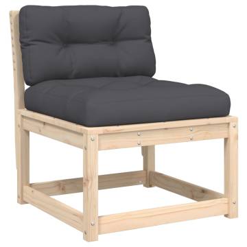 Garden Sofa with Cushions - Solid Pine Wood | HipoMarket