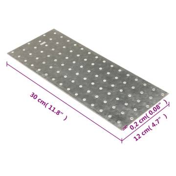 Perforated Plates 20 pcs - Galvanised Steel 300x120 mm