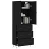 Highboard Black 69.5x34x180 cm - Stylish Engineered Wood Storage