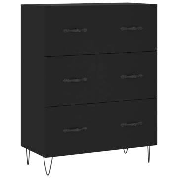 Highboard Black 69.5x34x180 cm - Stylish Engineered Wood Storage