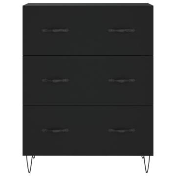 Highboard Black 69.5x34x180 cm - Stylish Engineered Wood Storage