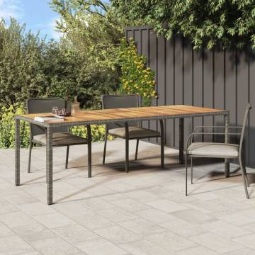 Stylish Grey Garden Table 250x100x75 cm - Poly Rattan