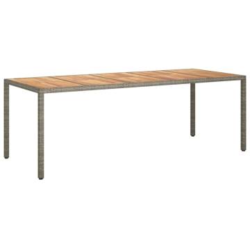 Stylish Grey Garden Table 250x100x75 cm - Poly Rattan