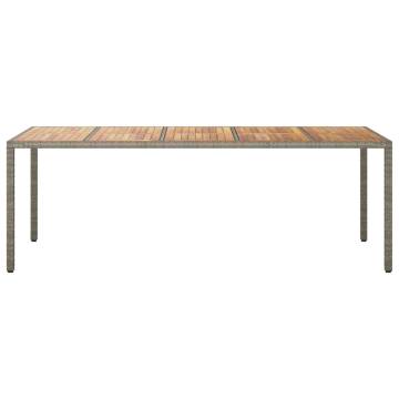 Stylish Grey Garden Table 250x100x75 cm - Poly Rattan