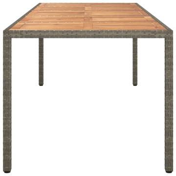 Stylish Grey Garden Table 250x100x75 cm - Poly Rattan