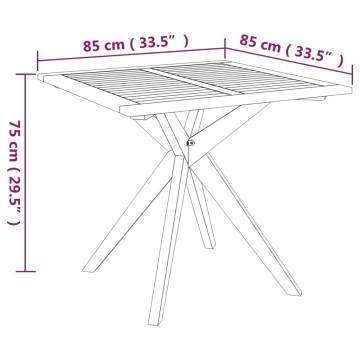 Garden Table 85x85 cm - Solid Acacia Wood for Outdoor Elegance