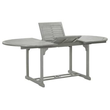 Stylish Grey Garden Table 200x100 cm in Solid Acacia Wood