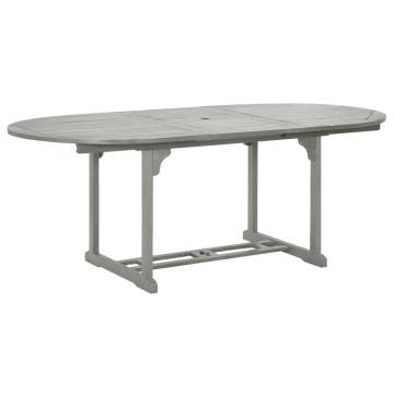 Stylish Grey Garden Table 200x100 cm in Solid Acacia Wood