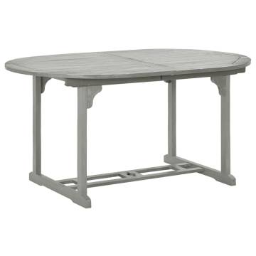 Stylish Grey Garden Table 200x100 cm in Solid Acacia Wood