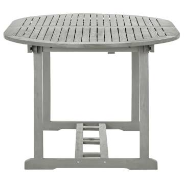 Stylish Grey Garden Table 200x100 cm in Solid Acacia Wood