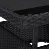 Outdoor Dining Table - Black Poly Rattan & Glass | HipoMarket