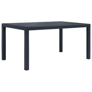 Garden Table Anthracite 150x90 cm - Stylish & Durable Rattan Look