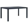 Garden Table Anthracite 150x90x72 cm Plastic Rattan Look Colour anthracite Size 150 x 90 x 72 cm Quantity in Package 1 