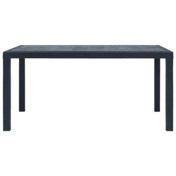 Garden Table Anthracite 150x90 cm - Stylish & Durable Rattan Look