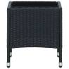 Stylish Black Garden Table - 40x40x45 cm Poly Rattan