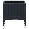 Stylish Black Garden Table - 40x40x45 cm Poly Rattan