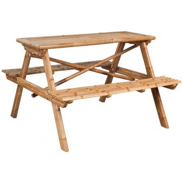 Bamboo Picnic Table 120x120 cm – Durable Garden Furniture