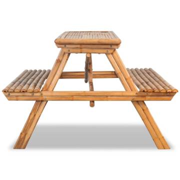 Bamboo Picnic Table 120x120 cm – Durable Garden Furniture