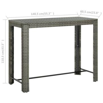 Garden Bar Table Grey 140.5x60.5 cm - Stylish Outdoor Furniture