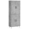 Stylish Highboard in Concrete Grey - 69.5x34x180 cm