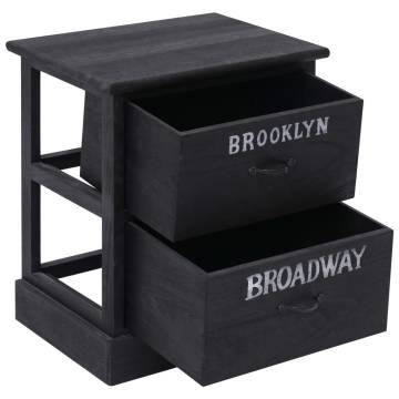 Elegant Black Nightstands - Set of 2 | Hipomarket UK