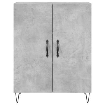 Stylish Highboard in Concrete Grey - 69.5x34x180 cm