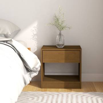 Honey Brown Bedside Cabinet - Solid Pinewood | HipoMarket