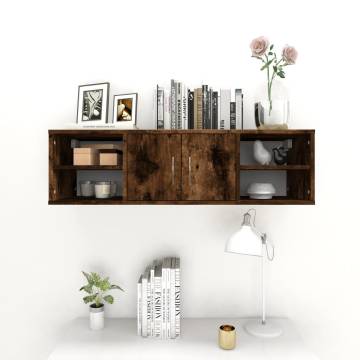 Smoked Oak Wall Shelf - 102x30x29 cm | Hipomarket